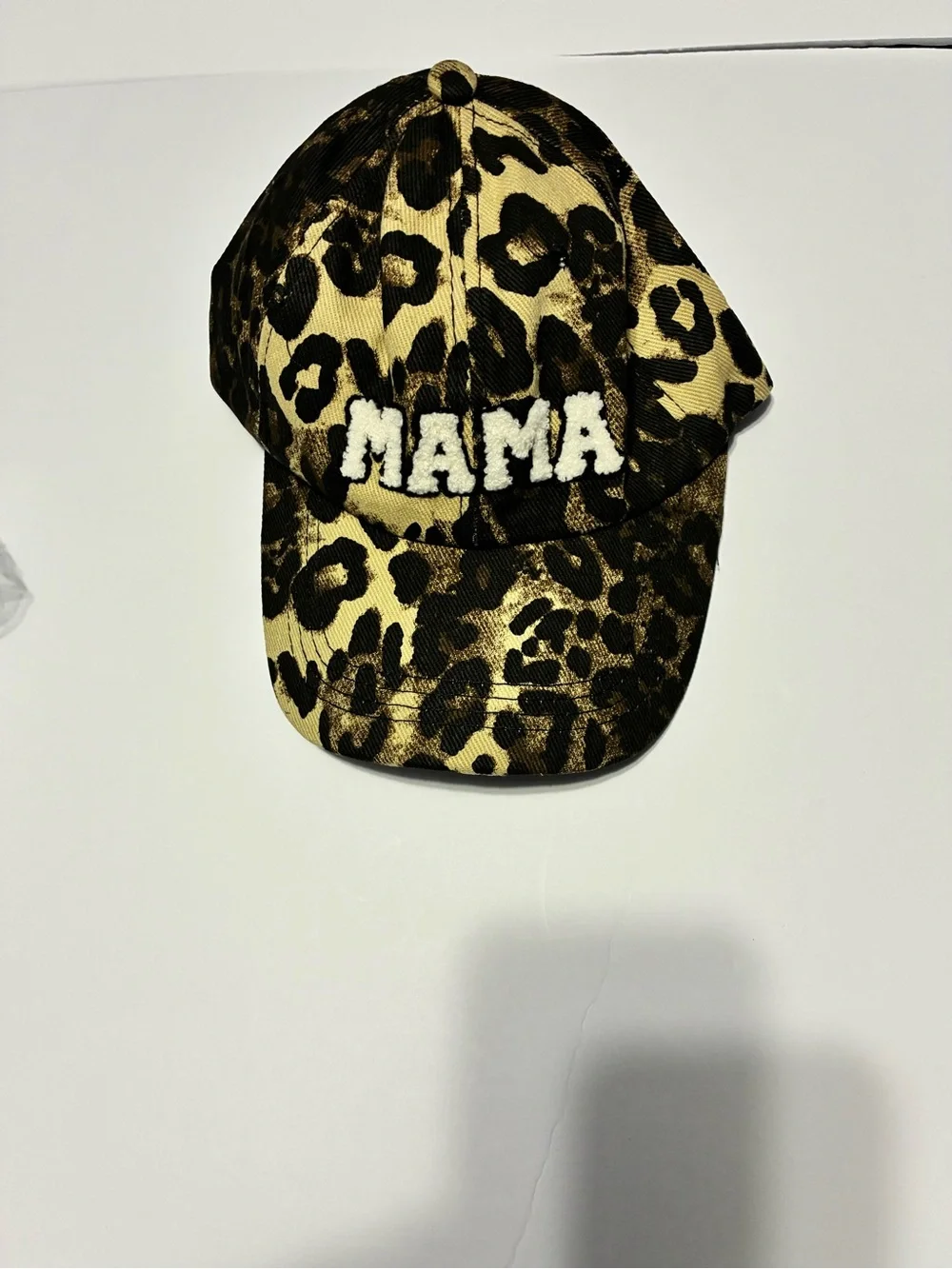 MAMA Leopard Print Baseball Cap NWT Chenille Patch